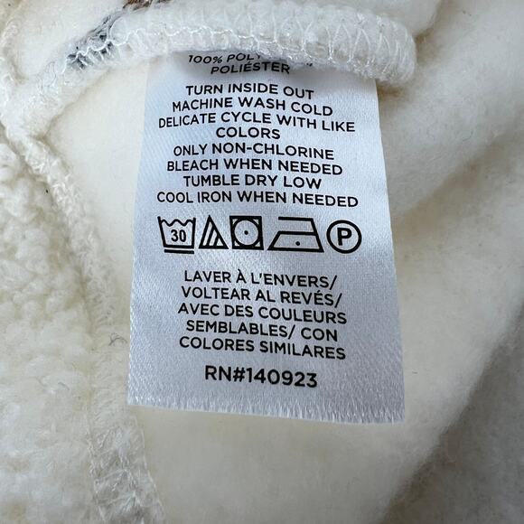 LOFT Floral Embroidered Sherpa Sweatshirt Size Large - Picture 8 of 10